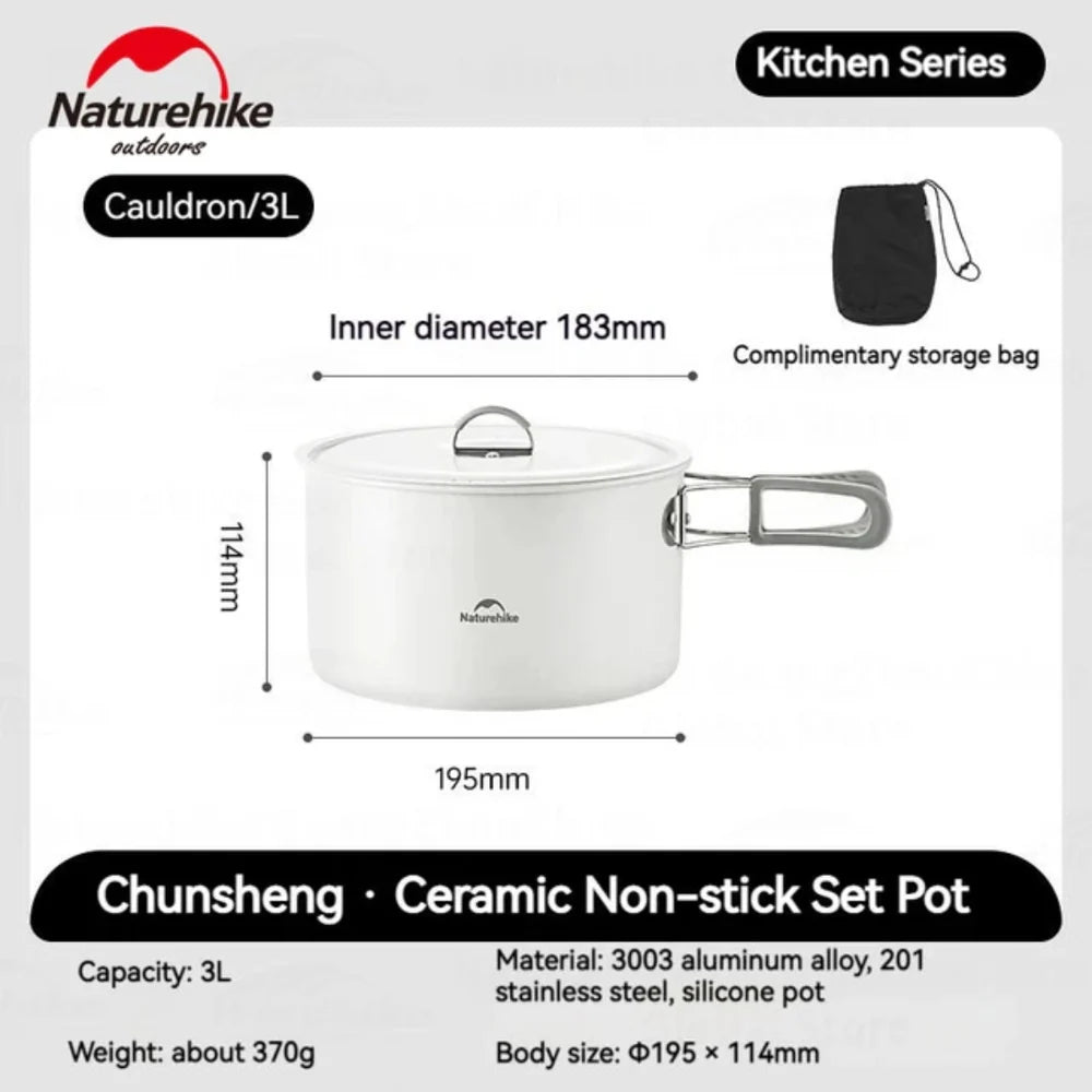 Ceramic non - stick pot set - Naturexplore - Naturehike - CNK2450CF013 - 