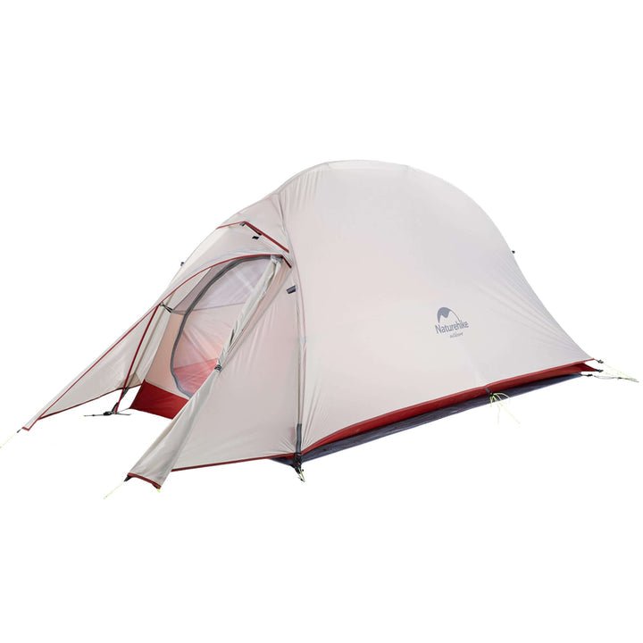 Cloud Up 1 Person Upgraded Hiking Tent - Naturexplore - Naturehike - NH18T010-T - Light grey /red + mats