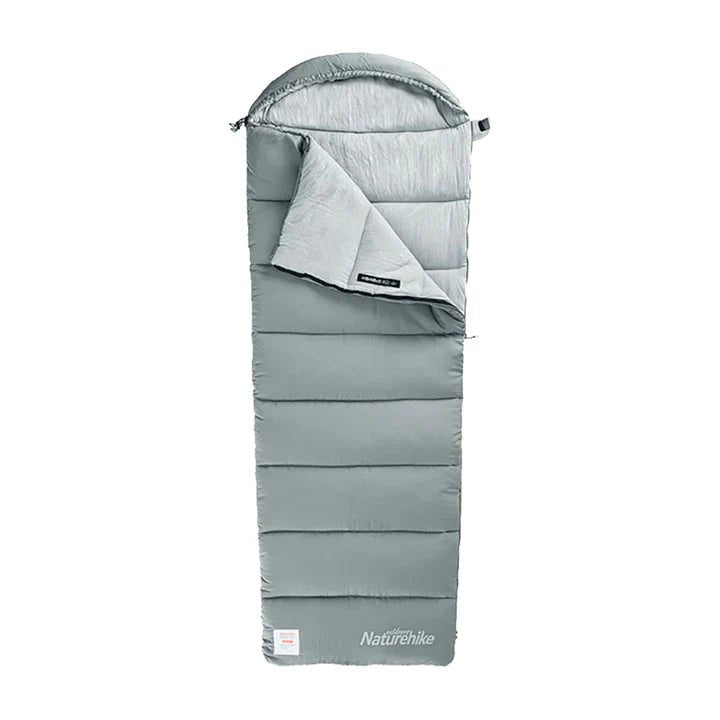 Envelop washable cotton sleeping bag with hood - Naturexplore - Naturehike - NH20MSD02 - Grey M300（Left Zipper）