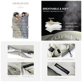 Envelop washable cotton sleeping bag with hood - Naturexplore - Naturehike - NH20MSD02 - Grey M300（Left Zipper）