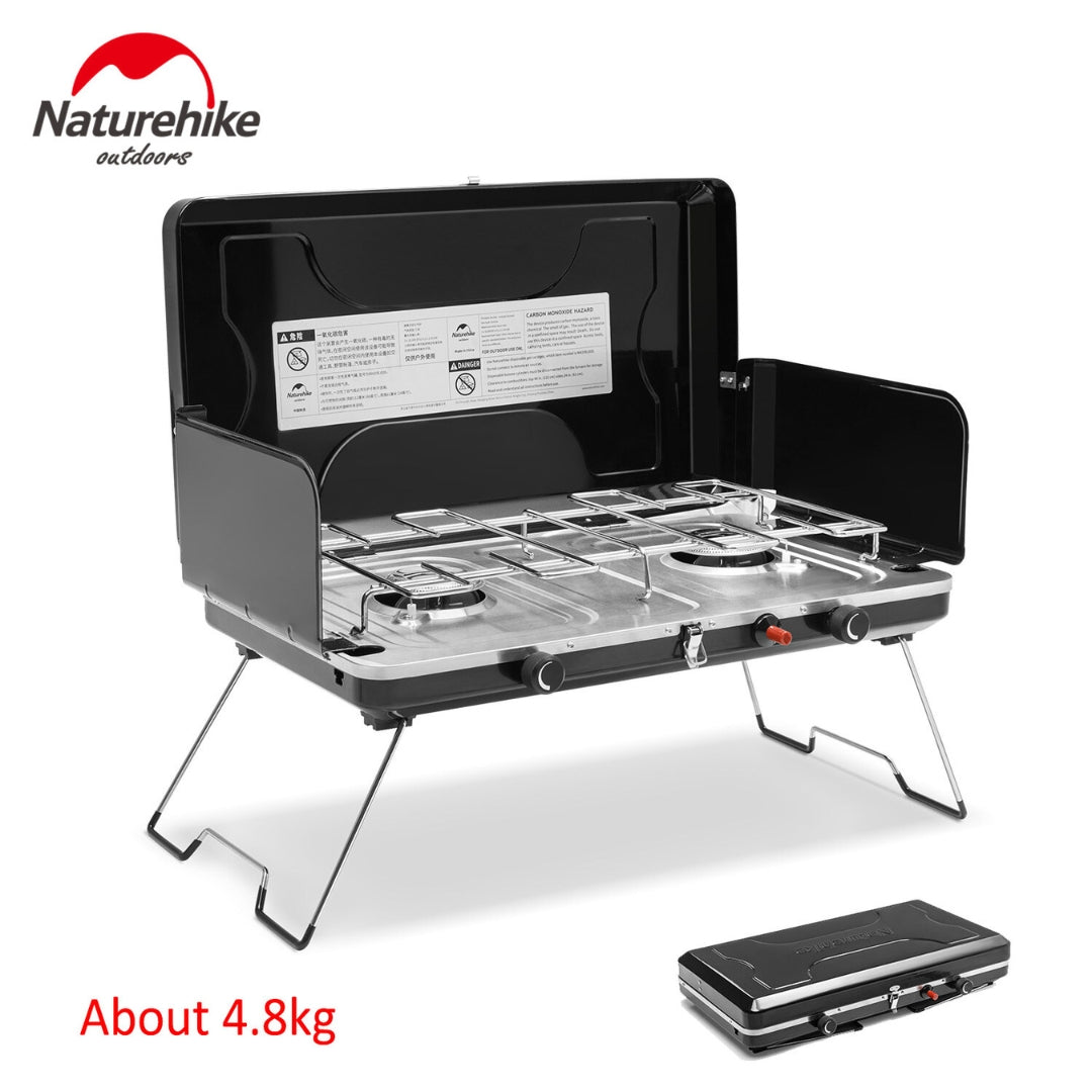 Foldable double burner black - Naturexplore - Naturehike - NH22RJ001 -