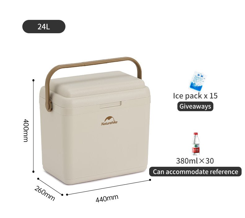 (Lingdu 24H) Outdoor antibacterial cooler box - Naturexplore - Naturehike - CNK2300BS011 - Beige-24L
