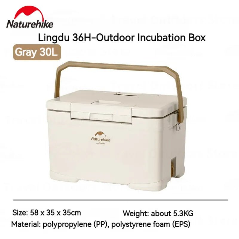 (LingDu 36H) Outdoor antibacterial cooler box - Naturexplore - Naturehike - CNK2300BS012 - Beige-30L