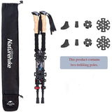 3-Node Carbon Fiber Telescopic Trekking Poles - Naturexplore - Naturehike - NH20DS003 -