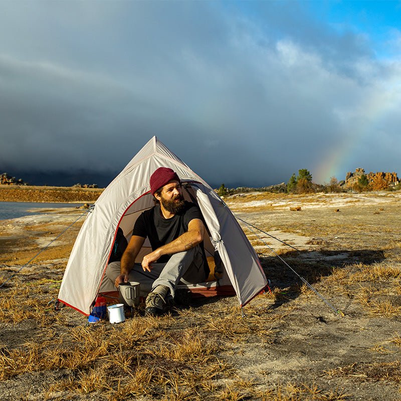 Cloud Up 1- Person UL Upgraded Hiking Tent - Naturexplore - Naturehike - NH18T010-T - Silicone light grey /red + mats