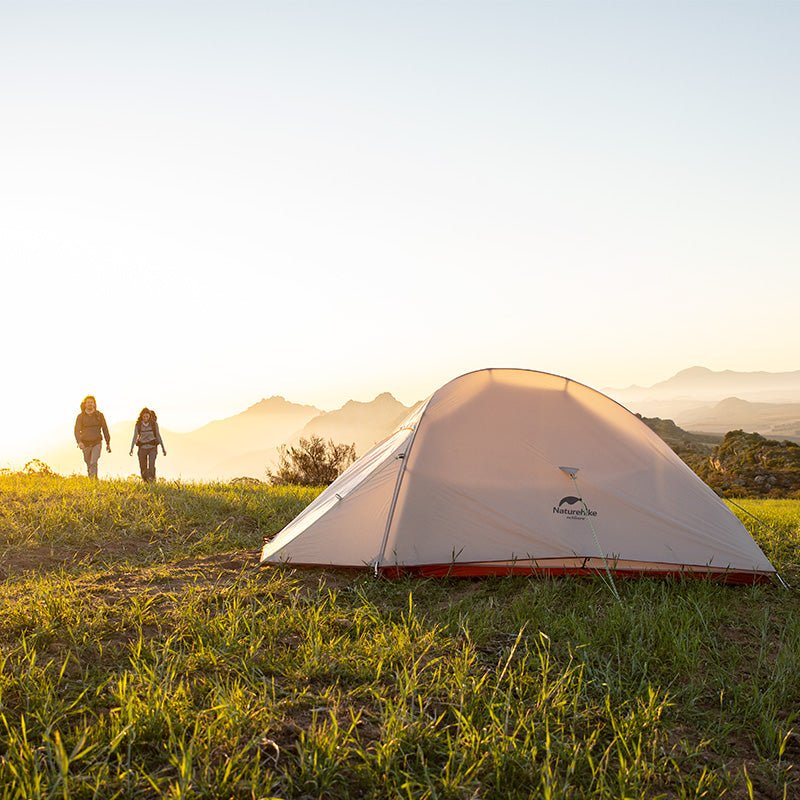 Cloud Up 1- Person UL Upgraded Hiking Tent - Naturexplore - Naturehike - NH18T010-T - Silicone light grey /red + mats