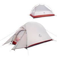 Cloud Up 1 Person Upgraded Hiking Tent - Naturexplore - Naturehike - NH18T010-T - Light grey /red + mats
