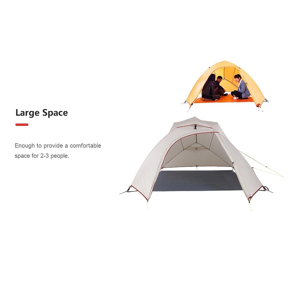 CLOUD UP 3-PERSON ULTRALIGHT HIKING TENT - GREY - Naturexplore - Naturehike - NH18T030-T -