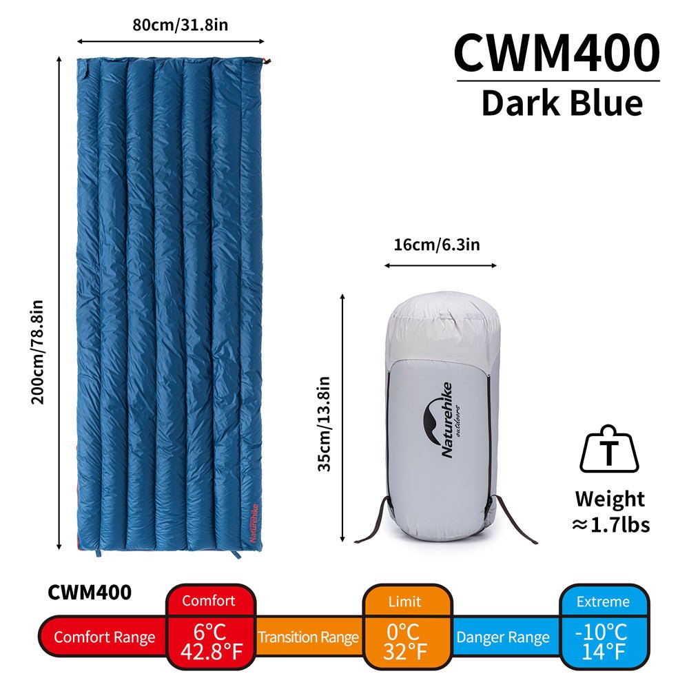 Down envelope sleeping bag (cicada) upgrade - Naturexplore - Naturehike - NH17Y010-R - CWM400 Blue