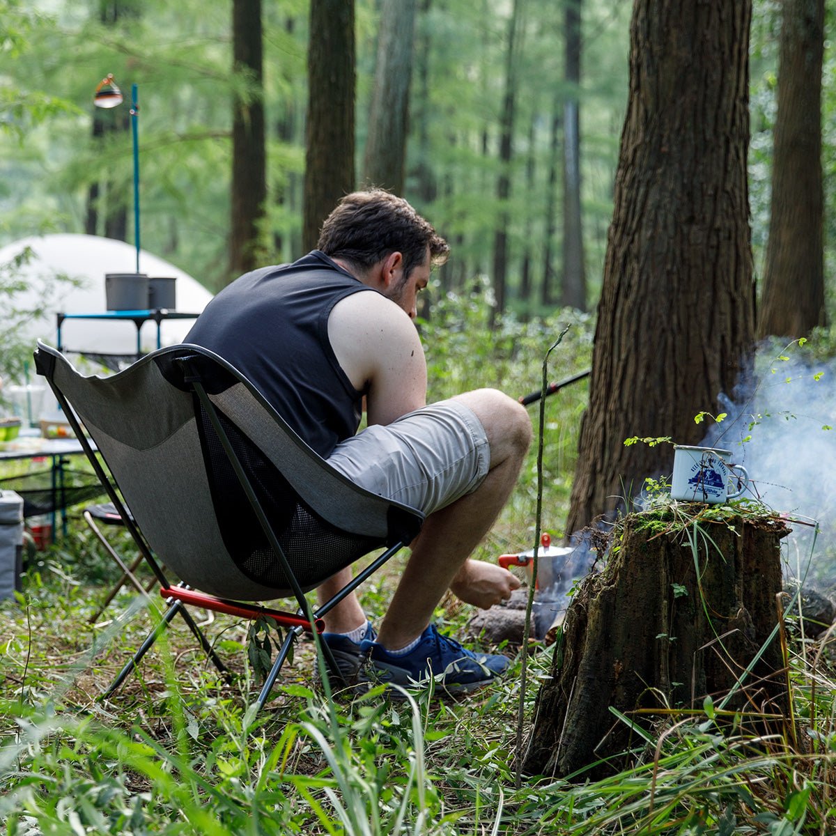 Folding Moon Chair Outdoor Chair - Khaki - Naturexplore - Naturehike - NH18Y050-Z -