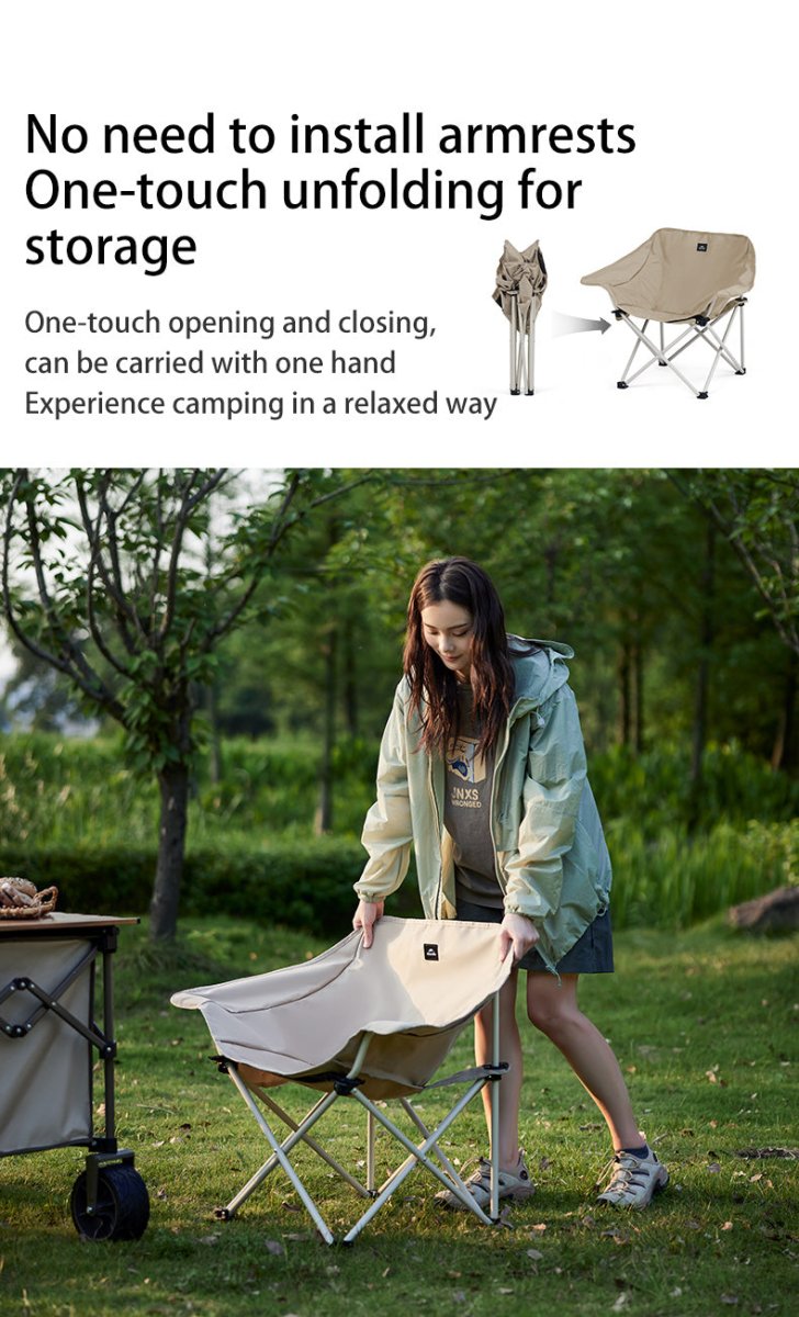 Gathering X-shaped chair (armrest version) - Naturexplore - Naturehike - CNH23JU13002 - Khaki