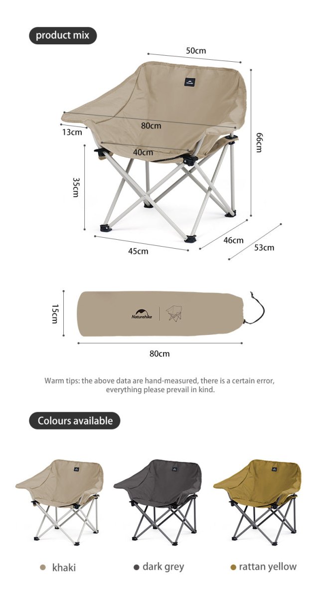 Gathering X-shaped chair (armrest version) - Naturexplore - Naturehike - CNH23JU13002 - Khaki