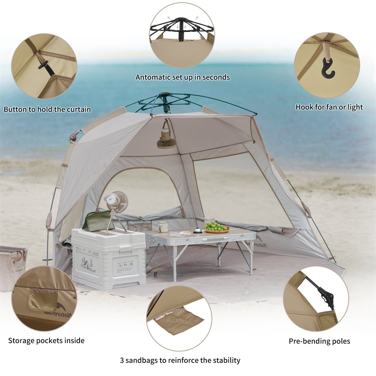 Naturehike Automatic Beach Tent - Naturexplore - Naturehike - CNK2300ZP023 -
