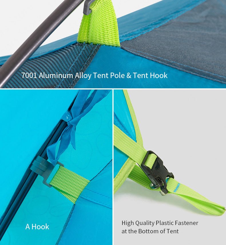 P-Series aluminum pole tent with new material 210T65D embossed design for 3 man - Naturexplore - Naturehike - NH18Z033-P - Blue