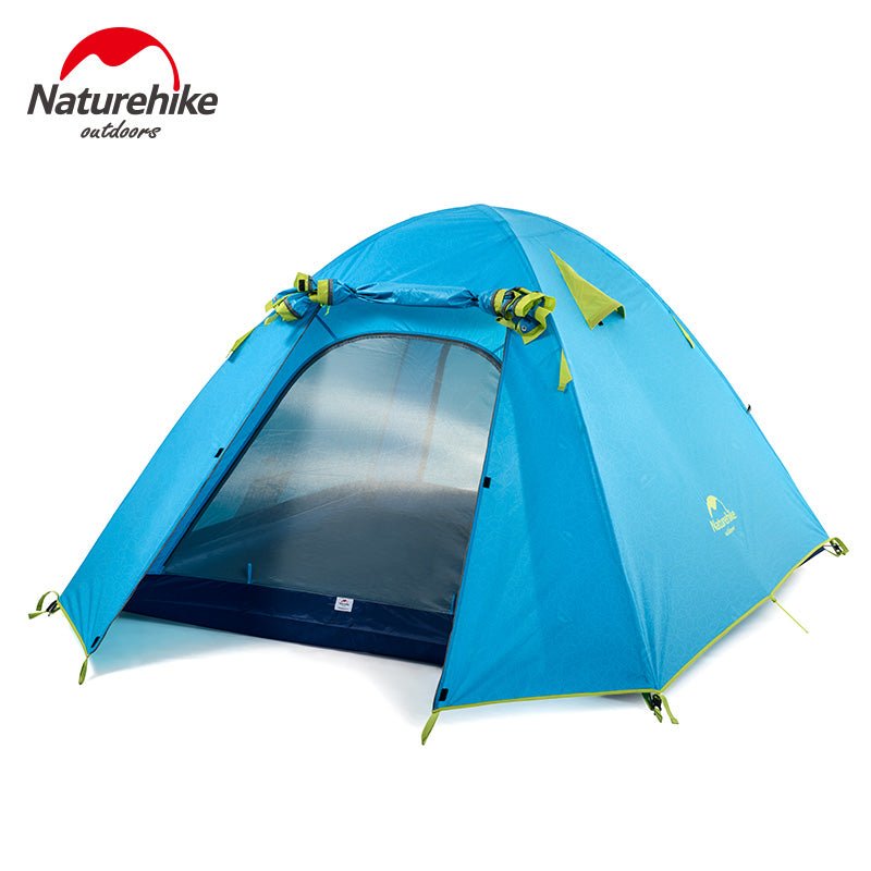 P-Series aluminum pole tent with new material 210T65D embossed design for 3 man - Naturexplore - Naturehike - NH18Z033-P - Blue