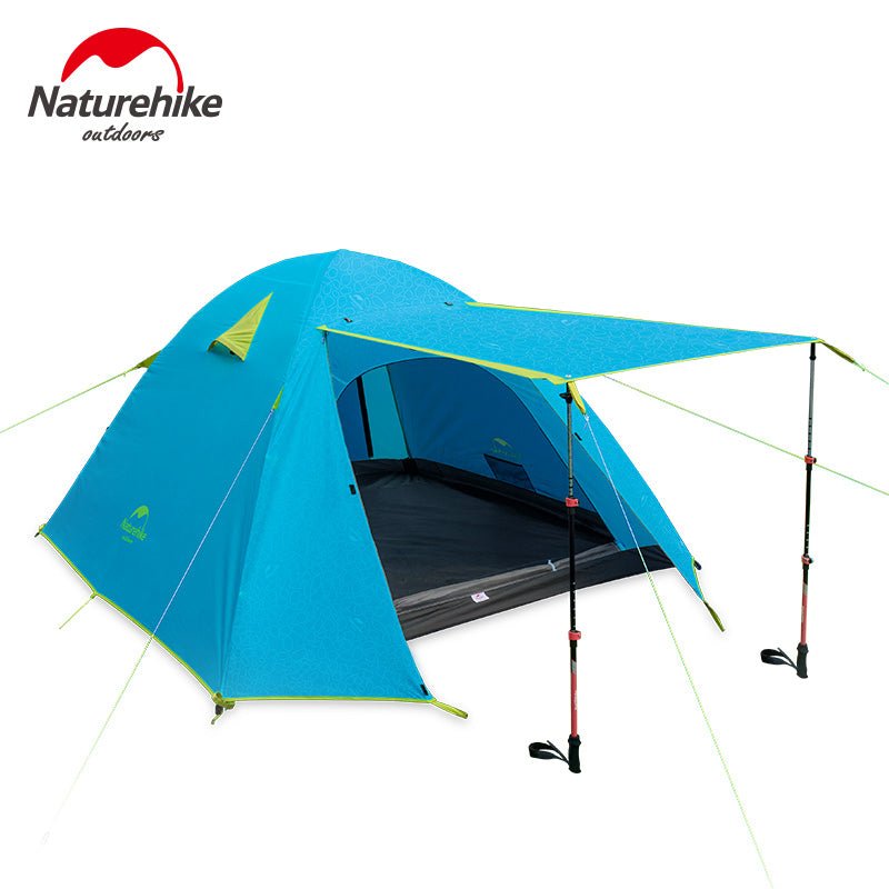 P-Series aluminum pole tent with new material 210T65D embossed design for 3 man - Naturexplore - Naturehike - NH18Z033-P - Blue