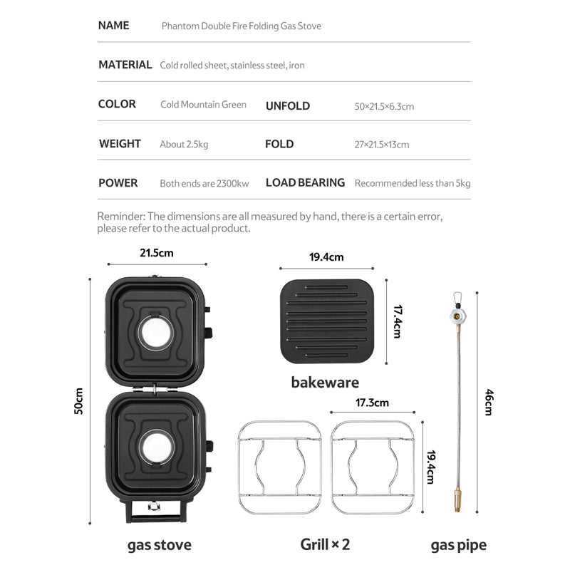 Pre-Order | Double Burner Folding Gas Stove | ETA October - Naturexplore - Naturehike - NH22RJ003 -