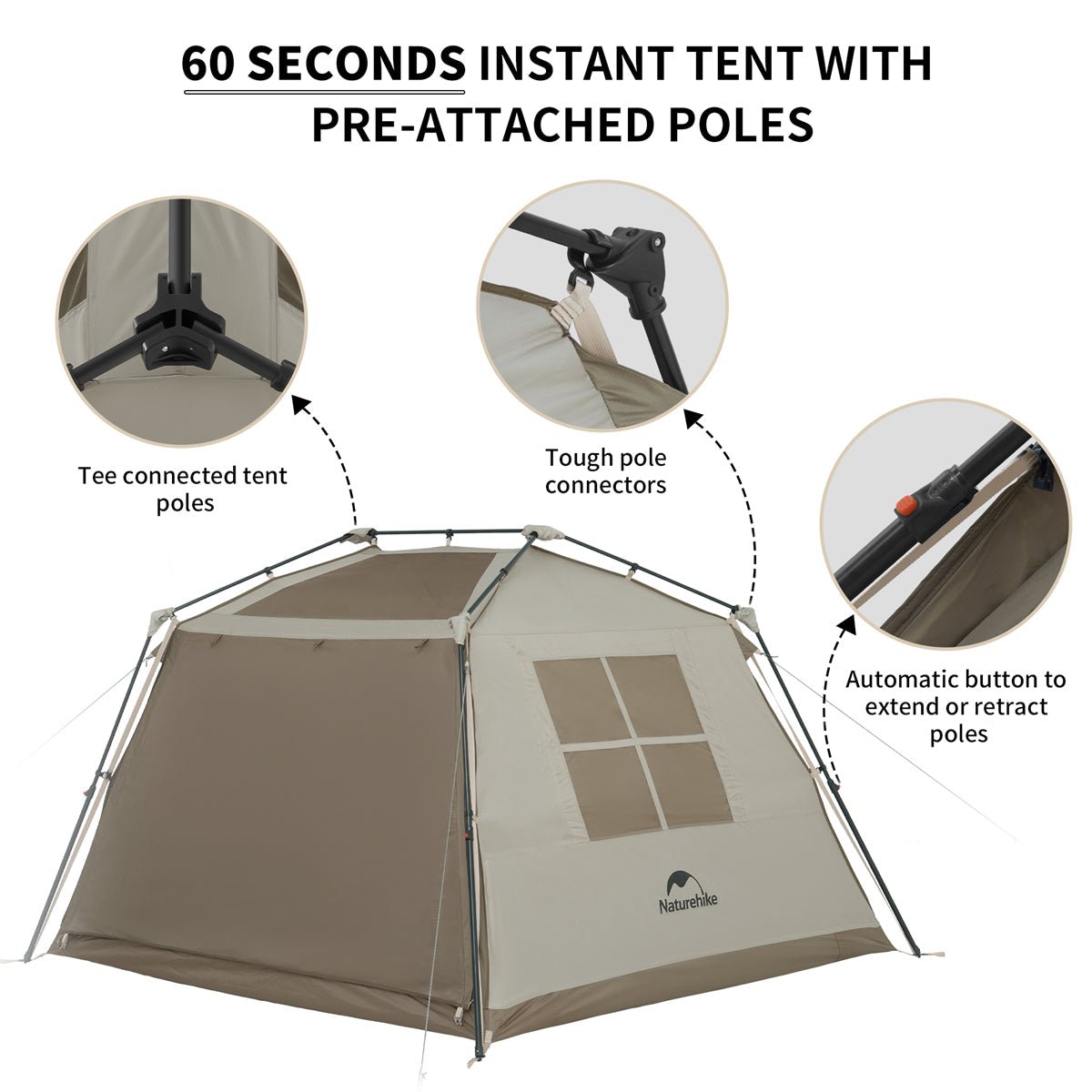 Village 5.0 Roof Automatic Tent【Canopy Version】 - Naturexplore - Naturehike - CNK2300ZP022 -